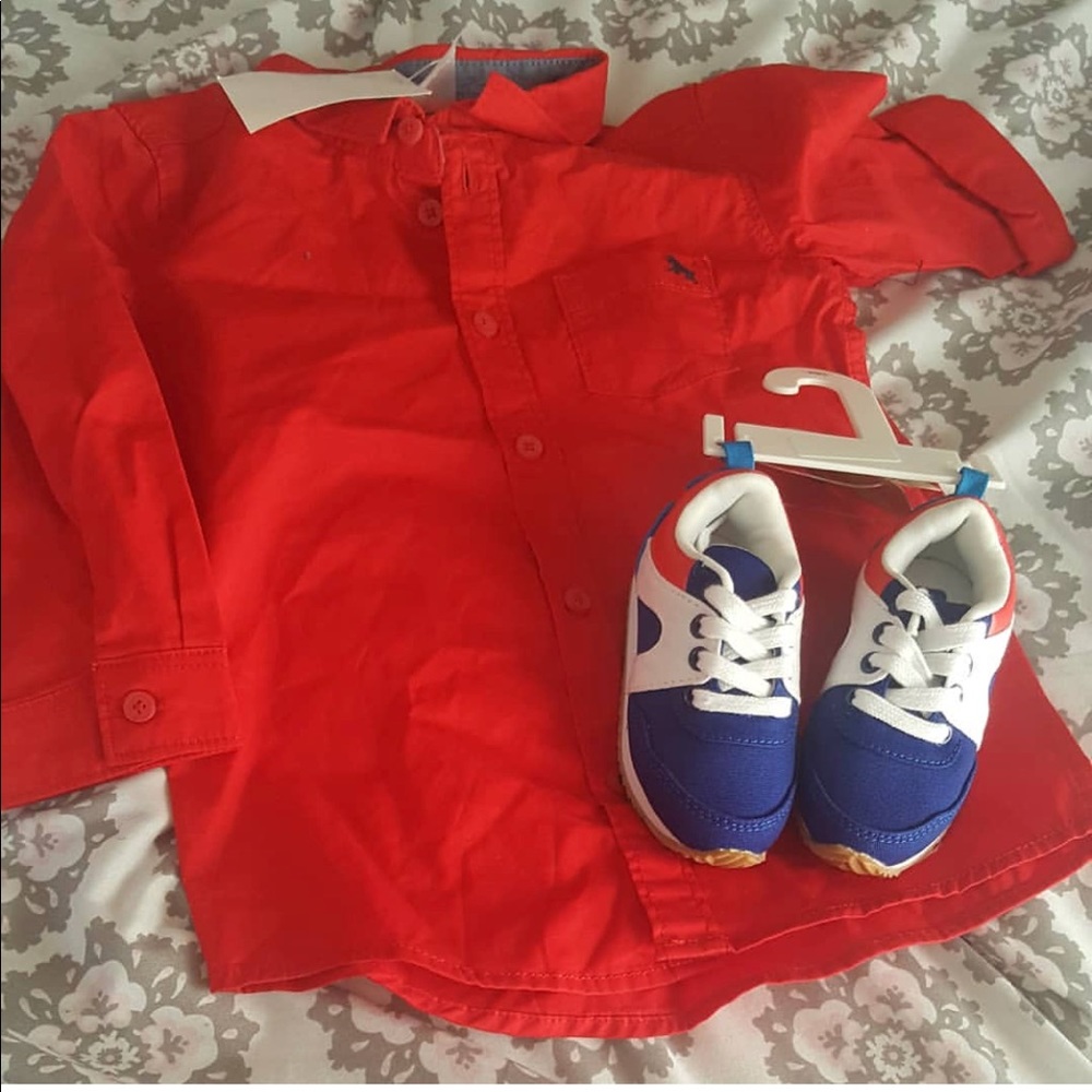 Boys new shirt with shoes